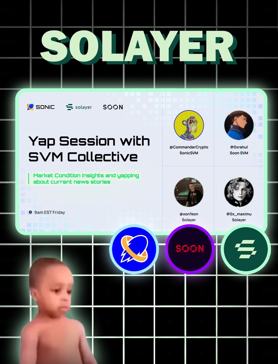 Tosh1baCrypto's tweet image. gLayer. I want to let you know that tomorrow there will be a Session with the SVM Collective.

The projects that will be speakers at this session once held a competition for us, and we won a prize.

Speakers will review the latest trends, updates, and research shaping the SVM…