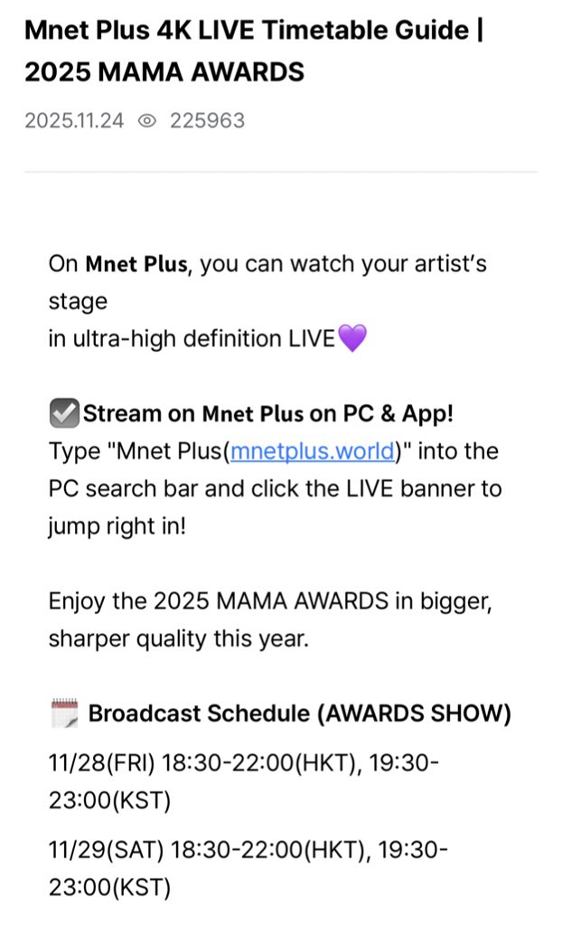 amznjam's tweet photo. We can watch MAMA Awards on mnet plus
Available both pc and app

PC: https://t.co/3MGzGTNEOl

🌍 Available Regions Live streaming will be available worldwide in all regions.  📝 English Subtitles Guide English subtitles will be provided automatically for global fans. https://t.co/FpyhGZHriv