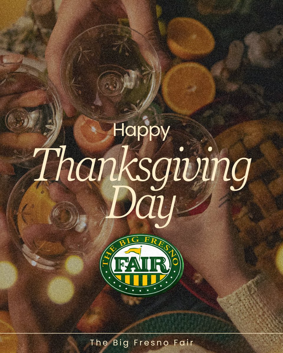 🦃 Happy Thanksgiving from The #BigFresnoFair! 🍁We’re grateful for our amazing Fair family, our guests, vendors, partners, and community who make The Big Fresno Fair so special every year. Let us know what you’re thankful for!