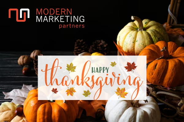 ModMktgPartners's tweet image. Happy Thanksgiving from Modern Marketing Partners!

Grateful for the brands, creators, and marketers who trust us to bring big ideas to life. Wishing you a Thanksgiving filled with warmth, joy, and a well-deserved break!