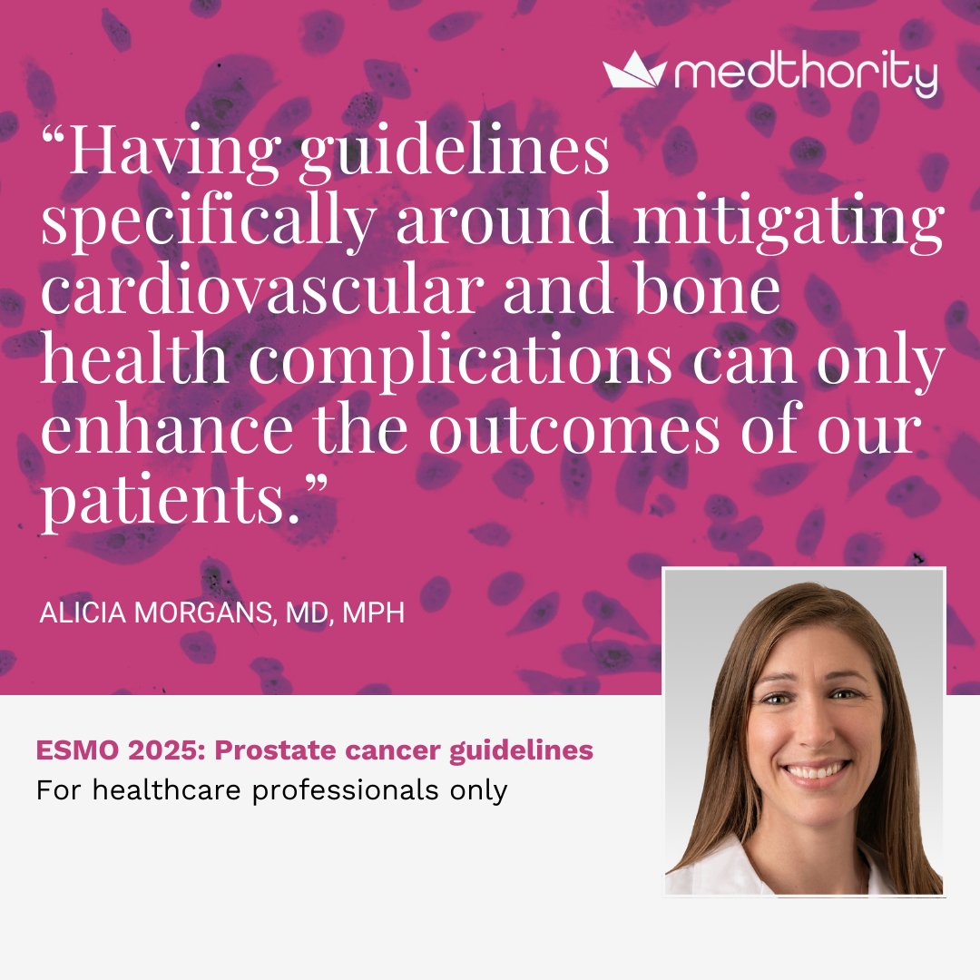 Medthority's tweet image. What’s missing in current clinical guidelines on prostate cancer that every new specialist should know? @CaPsurvivorship shares her opinion at #ESMO25, including the importance of mitigating the risk of comorbidities #MedX #ProstateCancer #Movember 

ow.ly/ap8W50XyGu2