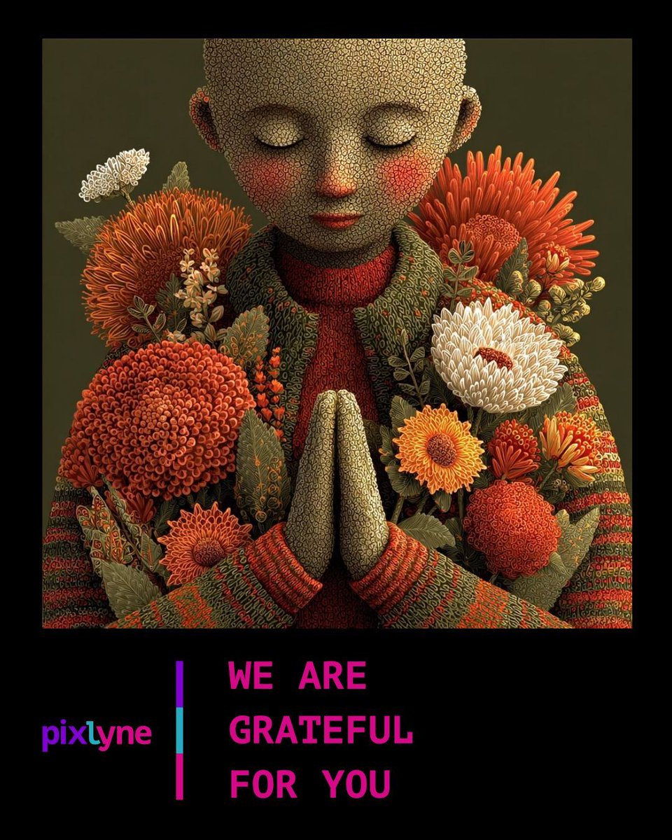WeArePixlyne's tweet image. ✨ A Note of Gratitude from Pixlyne ✨

Today and everyday, in the spirit of gratitude, whether you celebrate this holiday or not, we want to take a moment to honor you.

To our artists, dreamers, makers, and misfits…thank you ♥️for bringing your light, your creativity, and your…