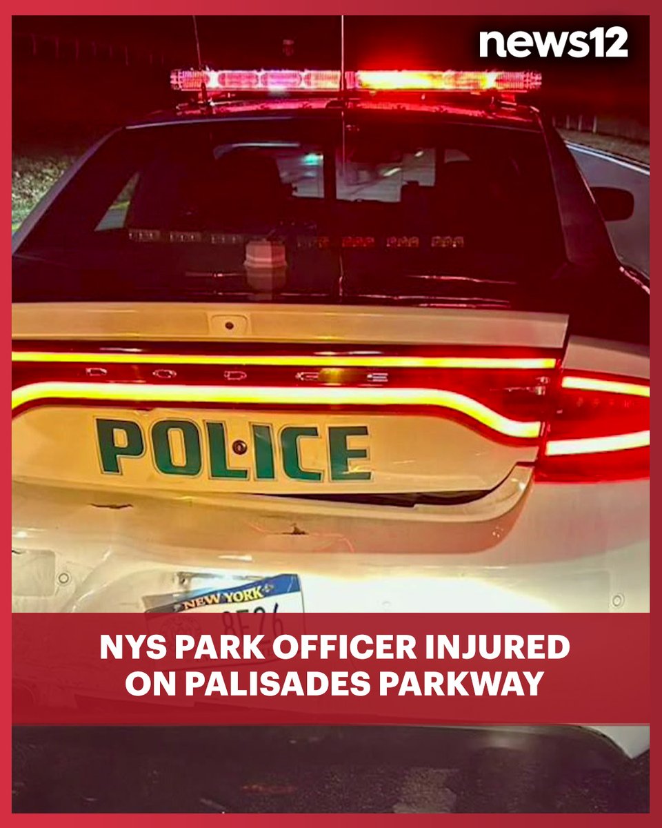 News12HV's tweet image. JUST IN: A driver slammed into a patrol car and injured a New York State Park police officer, according to authorities.- tinyurl.com/423v32s4
.
.
.
#newyork #newyorkstate #palisadesparkway #breakingnews
