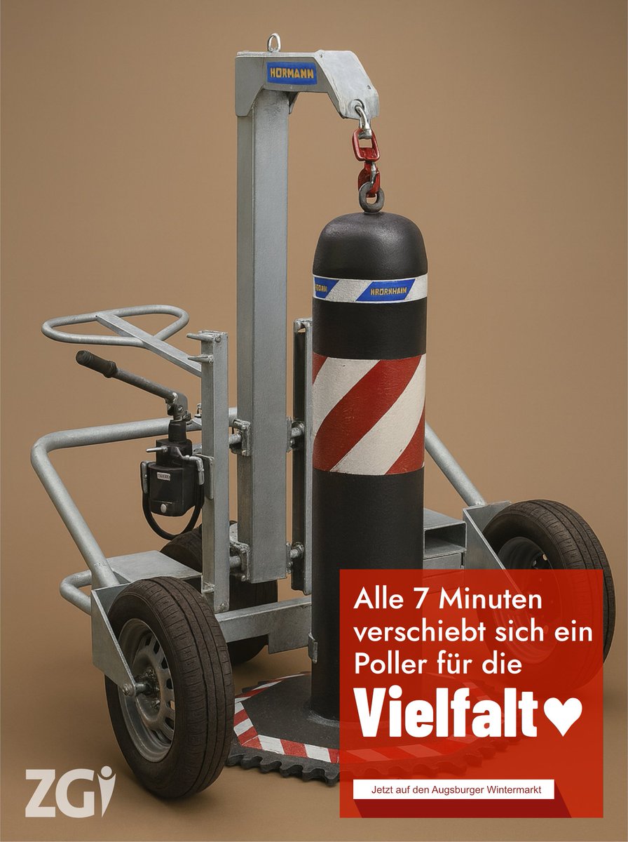 Vielfalt bedeutet auch, dass unsere Wintermärkte für alle Menschen sicherer gemacht werden. Wie in vielen anderen Städten rüstet auch Augsburg gegen rechte Anschläge auf - alle 7 Minuten wird dort vor dem Wintermarkt ein Poller für die Vielfalt verschoben!