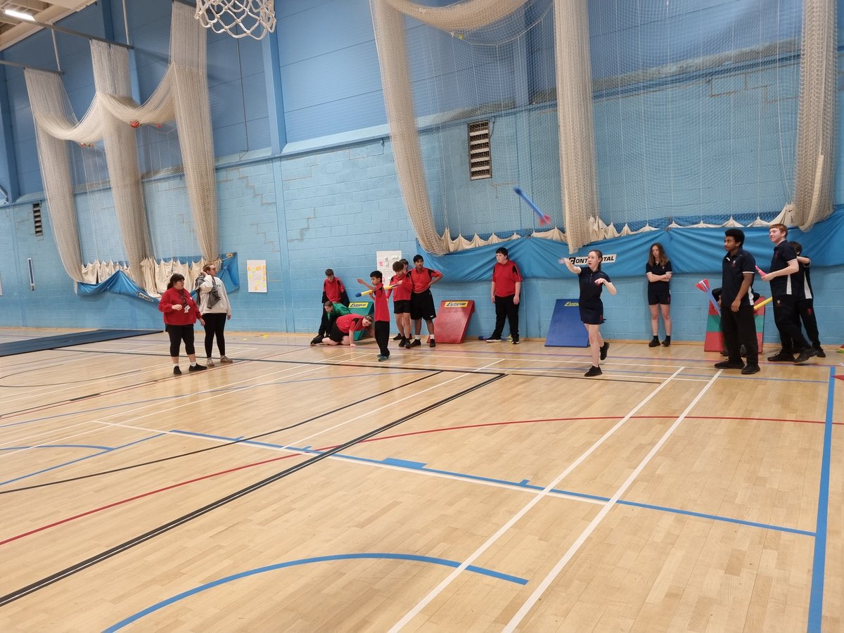 Inclusion Sports at Huxlow! 
Fantastic performances from our yr10 students at the Inclusive County Indoor Athletics Competition. 
Great throwing, jumping and running by the whole team. 
#teamhuxlow 💪 (plus chicken mascot 🐔!)
