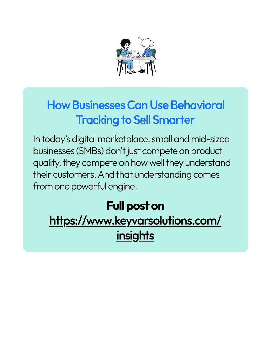 KeyvarSolutions's tweet image. SMBs don’t need more data  they need behavioral data.
Scroll depth, abandoned actions, micro-interactions… all powering AI that helps businesses sell smarter, not harder.

Full insight 👉 keyvarsolutions.com/insights/2026-…

#AI #BehavioralTracking #SMB #Personalization #DigitalMarketing