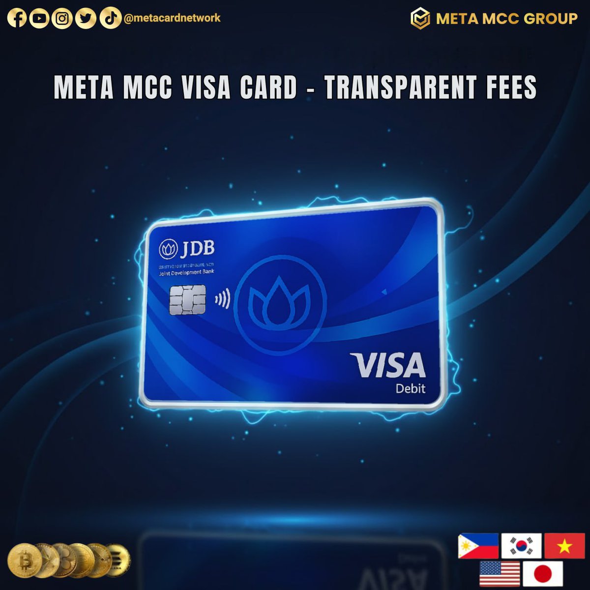 MetaCardNetwork's tweet image. Transparency matters.✅ 
The #MetaMCC Card provides fixed, easy-to-understand fees for application, usage, and conversions. Giving you full clarity before you apply.

Message us if you have questions or apply here anytime:
metamcc.com
