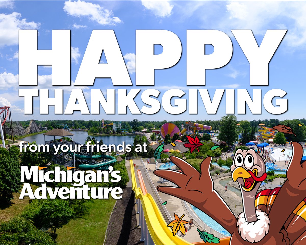 From our team at #MichigansAdventure to you an your family 🦃 Happy Thanksgiving!