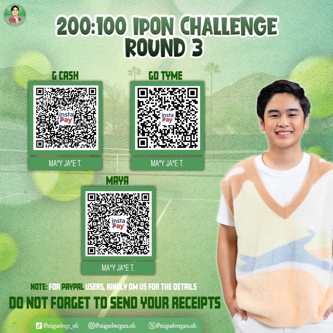 miguelvrgr_ofc's tweet image. 𝟐𝟎𝟎:𝟏𝟎𝟎 𝐈𝐩𝐨𝐧 𝐂𝐡𝐚𝐥𝐥𝐞𝐧𝐠𝐞 𝐑𝐨𝐮𝐧𝐝 𝟑 𝐢𝐬 𝐎𝐍!
🔥

𝟏𝟎𝟎% of the collected funds will be used 𝐬𝐨𝐥𝐞𝐥𝐲 for 𝐯𝐨𝐭𝐢𝐧𝐠 𝐩𝐮𝐫𝐩𝐨𝐬𝐞𝐬 to support Miguel in case of a nomination. 🎾

Miggies, thank you from the bottom of our hearts! 💚 

#MiguelVergara |…