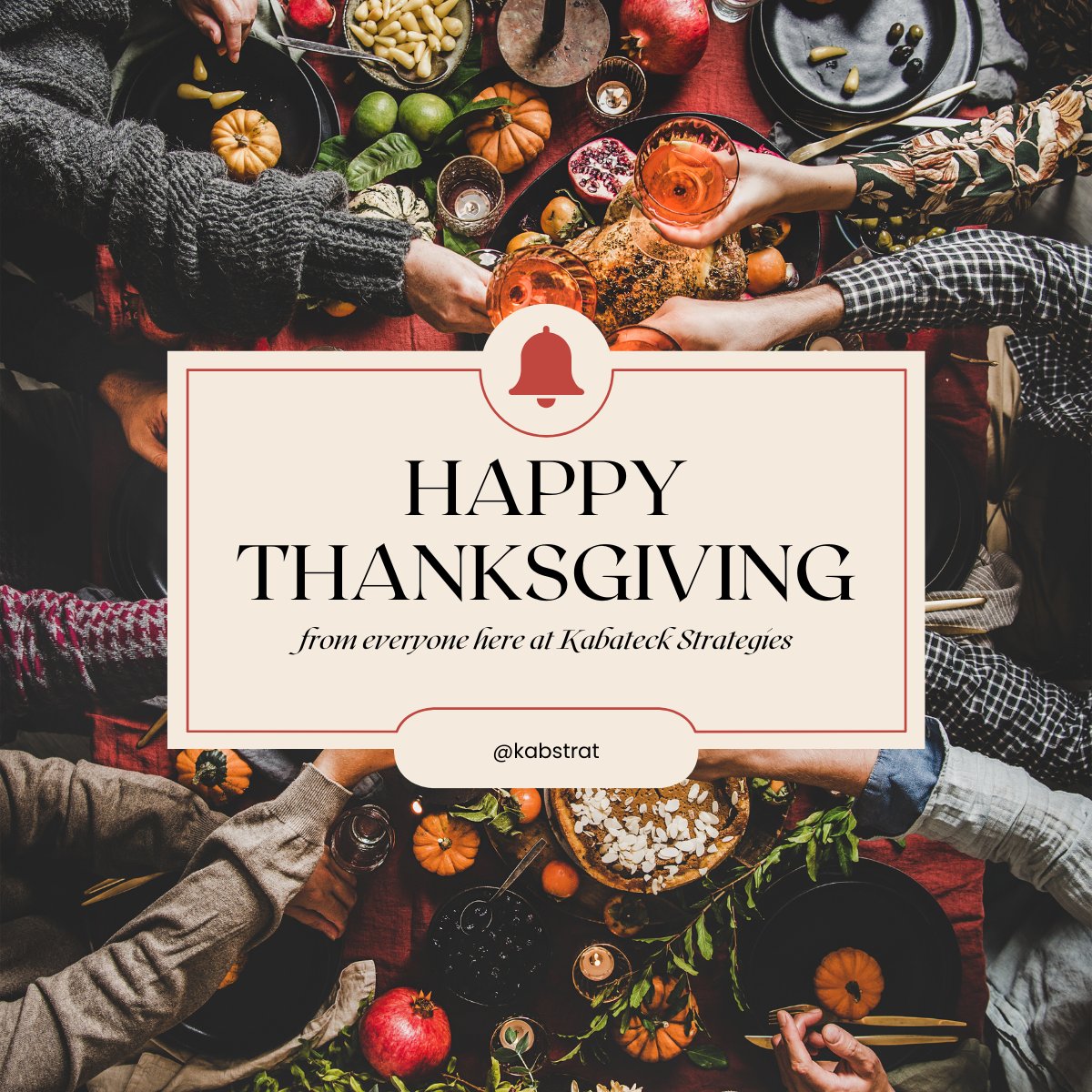 kabstrat's tweet photo. From all of us at Kabateck Strategies, we wish you and your loved ones a very Happy Thanksgiving. We’re grateful for the partnerships, collaboration, and trust we’ve shared throughout the year. 

#Thanksgiving #HappyThanksgiving #Grateful #Thankful #Community #PublicAffairs https://t.co/GuvzfXeKGH