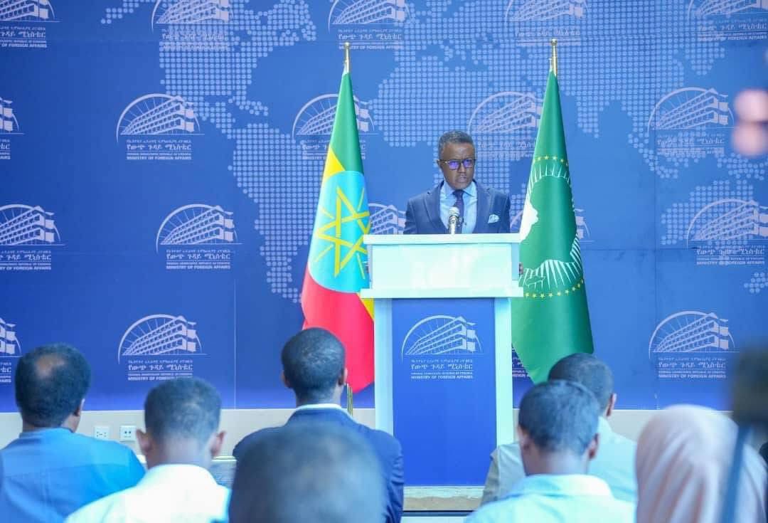 MolalignAsafw's tweet image. The Spokesperson of the Ministry of Foreign Affairs, Ambassador @AmbNebiatG, delivered today a press briefing highlighting #Ethiopia’s recent diplomatic engagements, as well as key regional and international developments.