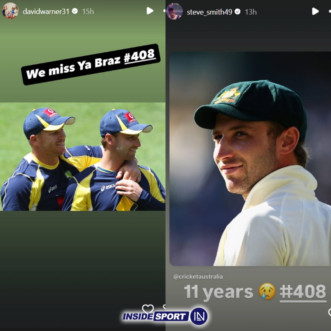 InsideSportIND's tweet image. David Warner and Steve Smith remember Phillip Hughes on his 11th death anniversary 🥺

#DavidWarner #SteveSmith #PhillipHughes #CricketTwitter