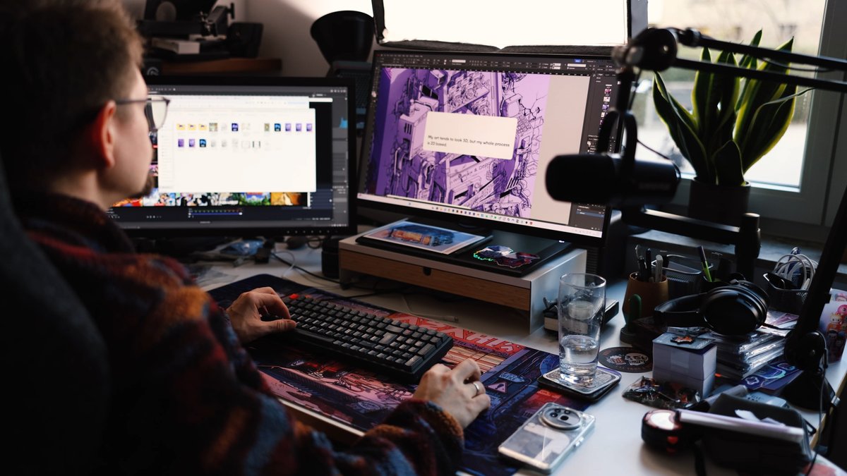 grossehalbuer's tweet image. Since I started tabling at cons, people keep asking for an Art Book or a Zine. Had a project cancelled last week, so I sat down and made the &quot;Electric Bazaar Zine&quot; in 3 days, just in time for my final 2025 con. And I filmed myself doing so - check out the result below!