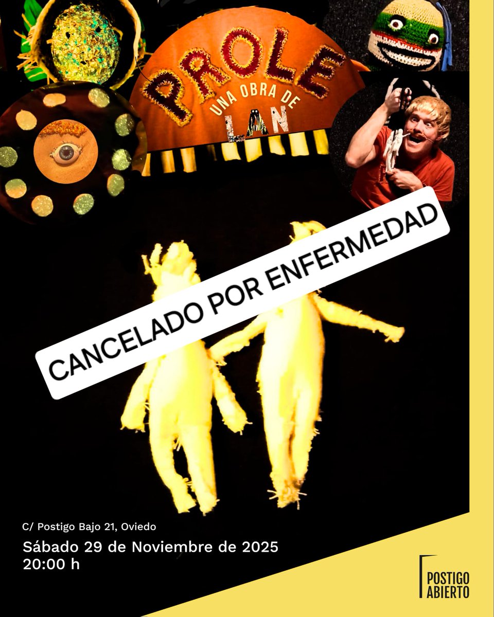 ATENCIÓN: EL EVENTO SE CANCELA POR ENFERMEDAD.
INFORMAREMOS PRÓXIMAMENTE DE LA FECHA DE REPROGRAMACIÓN. DISCULPAD LAS MOLESTIAS.