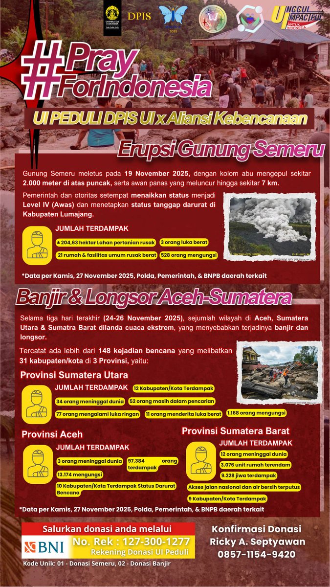 anak ui! ayo bantuu teman”, keluarga, dan rekan kita yang terdampak di berbagai lokasi bencana untuk meringankan musibah mereka dengan berdonasi atau membaca &amp; menyebarkan informasi donasi berikut ya! 🤍🤍
