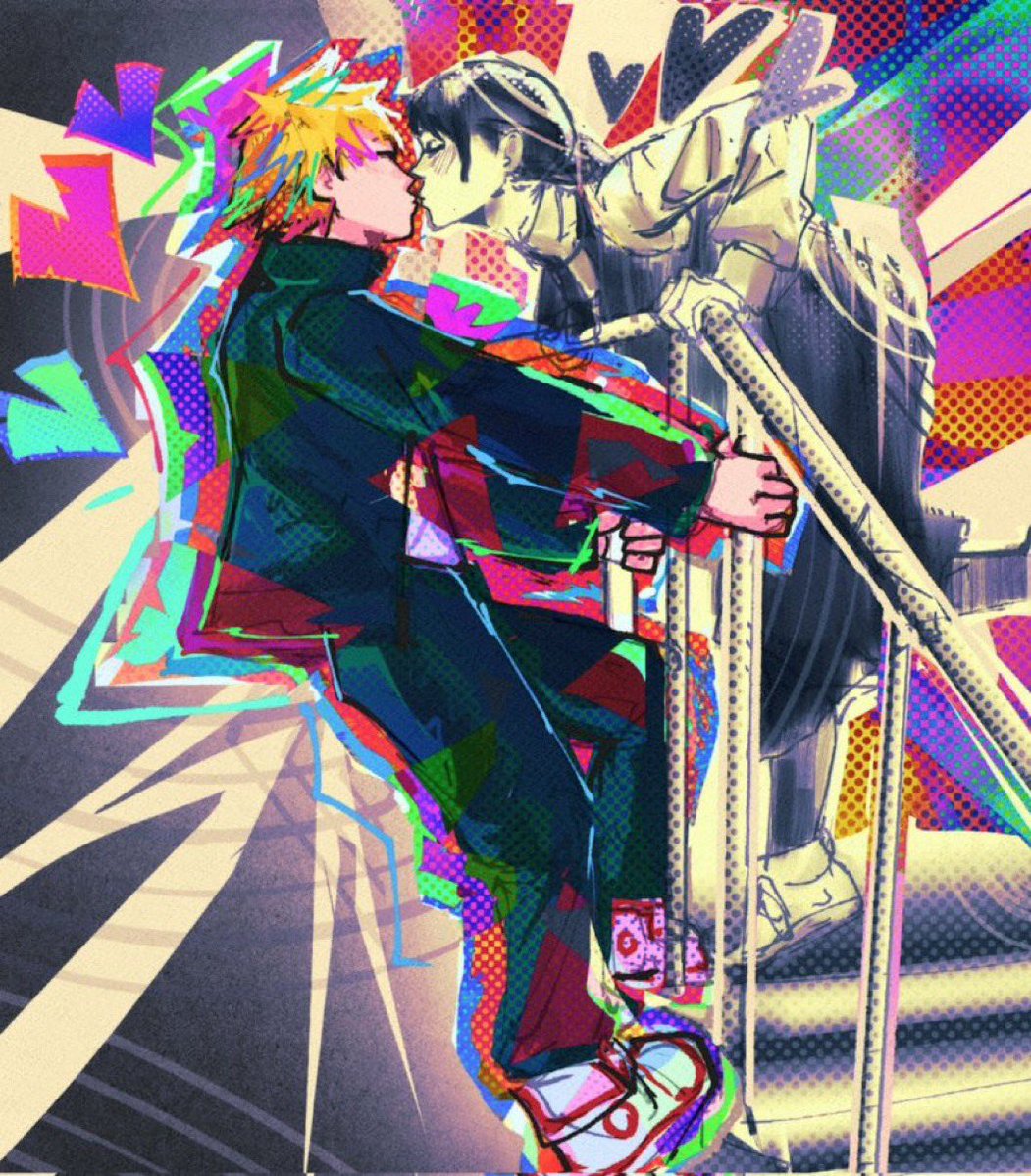 imprettydrncute's tweet image. theres this artist @/novuuuuuuuuuuuu who makes csm art works in a spiderversw type of style and i like to imagine them like an au I LOVEEE IT