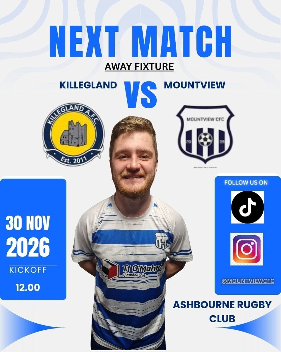 Up next for our Sun Premier 1 Side is <a href="/killeglandafc/">Killegland AFC</a>  away kick off 130. Lads are doing well in the league. This first time we meet. We look for our 3 win in row <a href="/AlQuinn2015/">LSL Live Update’s</a> <a href="/LSLLeague/">Leinster Senior League</a> <a href="/hitthechannels/">Football lover</a>
