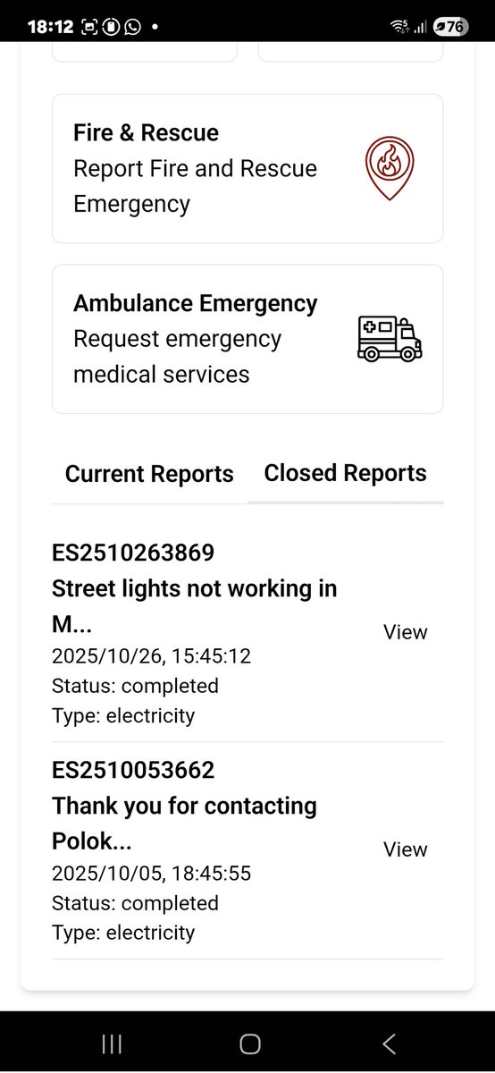 malepisi's tweet photo. @PolokwaneMuni Hi, these two references we closed on the app while they were attended to. Pls advise. https://t.co/ZY93D90XzT