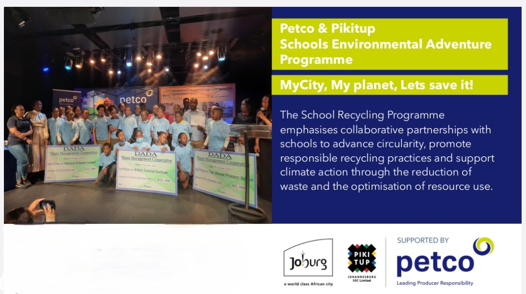 CleanerJoburg's tweet image. Jozi! FUN from today&apos;s PETCO and Pikitup Schools Environmental Adventure Programme with our MMC EISD @JackSekwaila supporting #ReduceReuseRecycle #SaveThePlanet @CityofJoburgZA 💚♻️🌍🗺️🏆✅