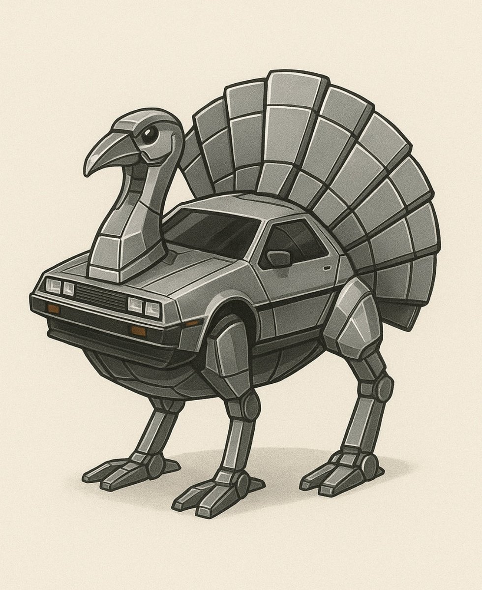 Happy Thanksgiving to all our friends celebrating in the U.S. today. 🇺🇸🦃

As a Canadian, I already had my turkey moment last month but that just means I get to be grateful twice. This year, I’m especially thankful for the <a href="/DeLoreanlabs/">DeLorean Labs</a> community. Your passion, creativity, and