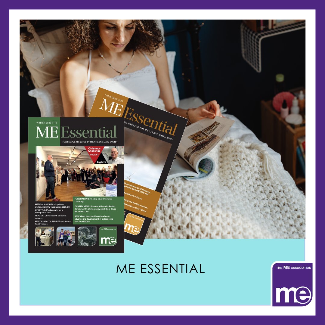 MEAssociation's tweet image. Out Now! ME Essential - members&apos; magazine: Winter Edition including the festive supplement which contains a mixture of stories, festive crafts and emotive topics. 

Become a member: meassociation.org.uk/nmrs

#pwME #MECFS #MyalgicEncephalomyelitis #LongCovid #MEEssential…