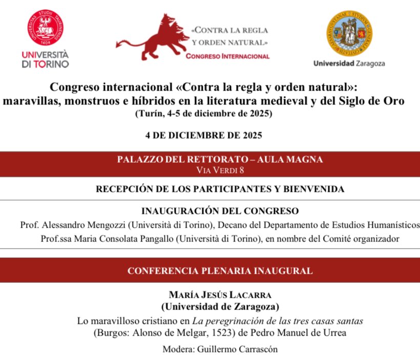 josanru1's tweet image. El 4/12 participaré al Congrés Inter. (Uni. To):Contra la regla y orden natural»: maravillas, monstruos e hibridos en la literatura med. y del Siglo de Oro📚Parlaré de &quot;Monstruos, afectos y cuerpos: imaginarios del horror y la fascinación en las geografías imperiales s. XVII&quot;👀🌏