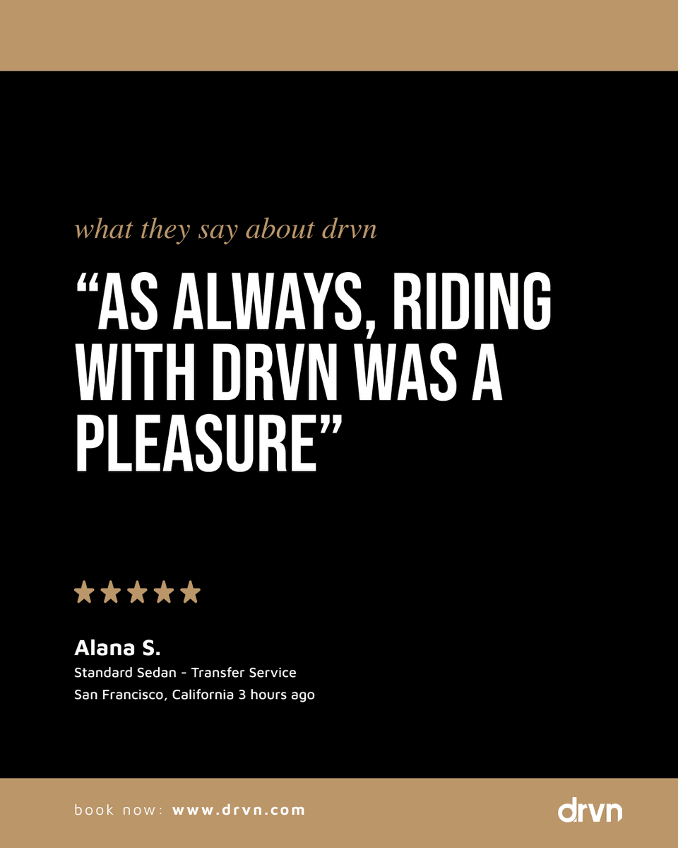 ridedrvn's tweet image. Happy Thanksgiving to our community. Thank you, Alana, for your review!

#Thanksgiving #LogisticsPartner #California