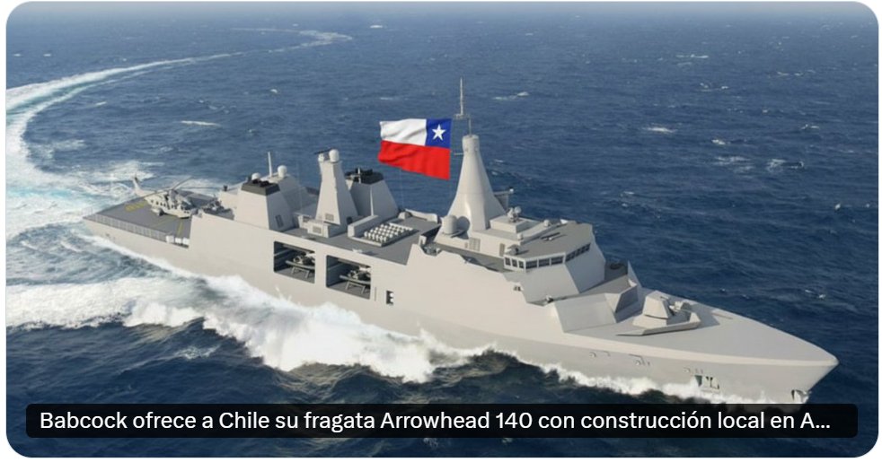Chile ya no sólo produce frutas y minerales, hoy fabrica cruceros de menor tamaño, rompehielos, aviones de instrucción, armamento menor, incluyendo misiles. Pronto comenzará a fabricar drones militares y a ello se agrega esta posibilidad, la de construir una fragata en