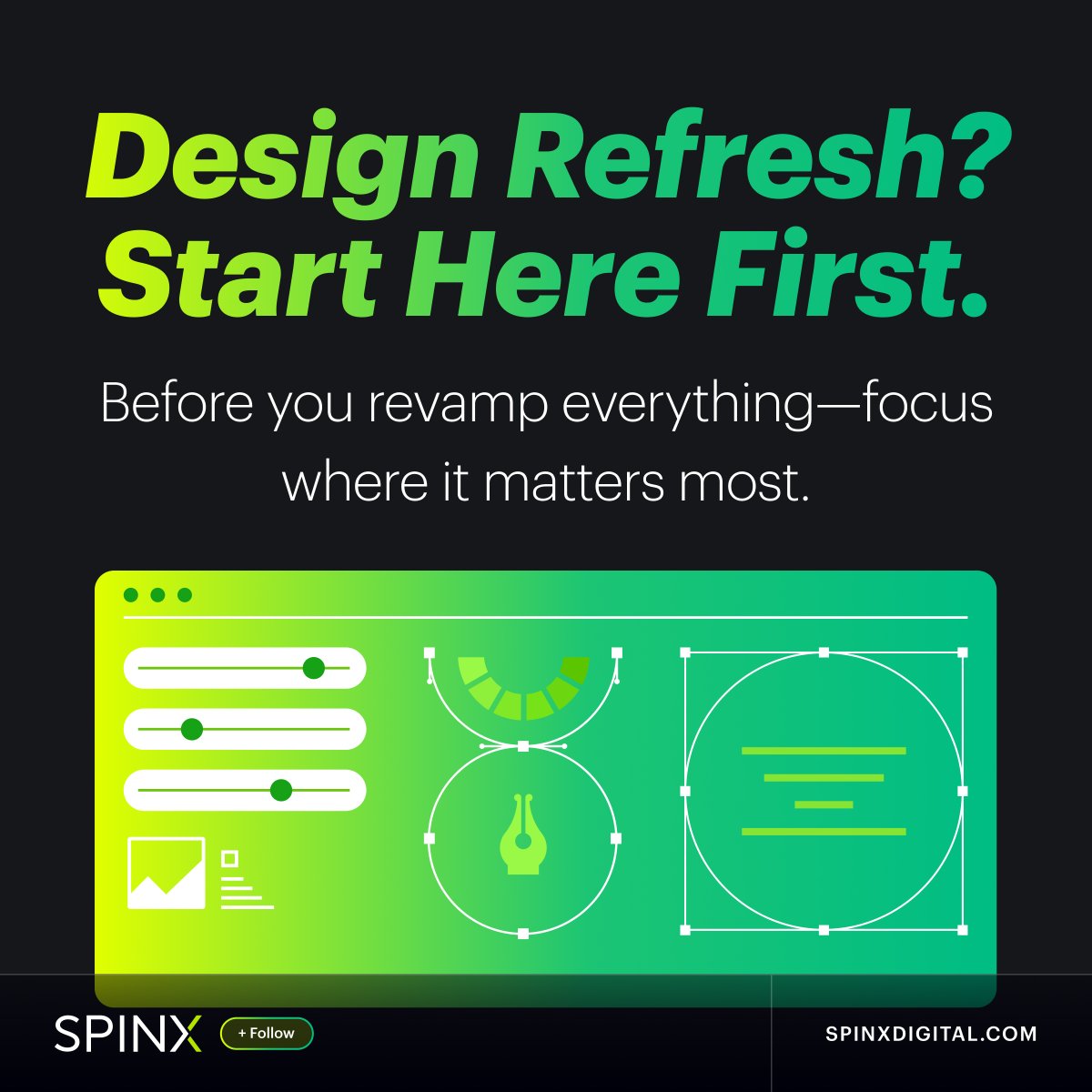 SPINXDigital's tweet image. Don’t rush into a full redesign.Start with a smart refresh.

✅ Clean navigation
✅ Strong homepage layout
✅ Consistent fonts &amp;amp; colors
✅ Mobile-first design
✅ Clear CTAs

Explore our website design services now at zurl.co/gRdB5

#WebDesignTips #UXDesign #SPINXDigital