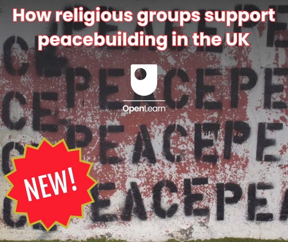 OUFreeLearning's tweet image. How do religious groups support #peacebuilding in the UK? ✨
The new films explore:
🔹 The Corrymeela Community in Northern Ireland
🔹 Leicester’s St Philip’s Centre

Discover how dialogue and education help build stronger, more connected communities: open.edu/openlearn/hist…