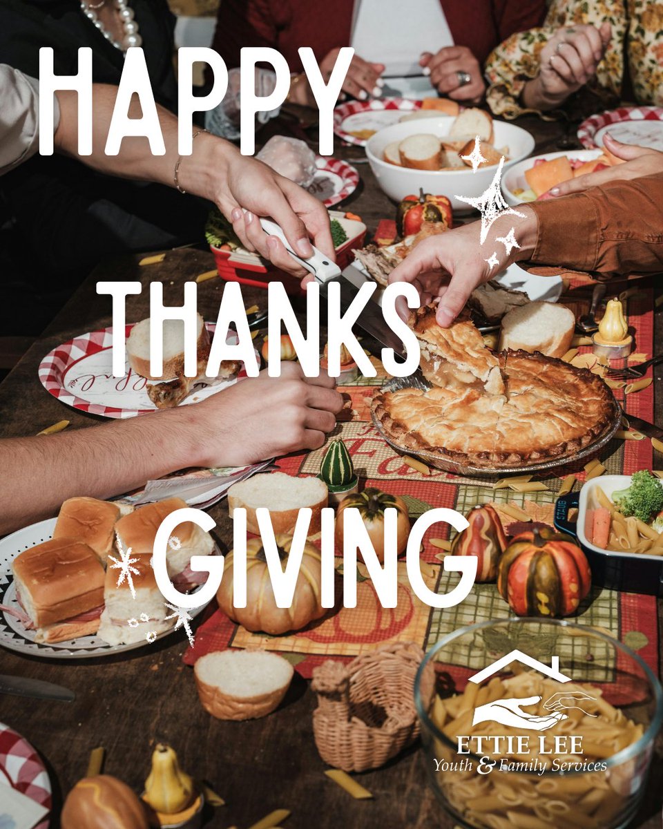EttieLee's tweet photo. 🍂 Happy Thanksgiving from Ettie Lee Youth &amp; Family Services!

Today we give thanks for our dedicated staff, generous supporters, and the resilient youth and families we are honored to serve. Wishing everyone a warm and safe holiday. 🦃 https://t.co/i3rCvcNQHd