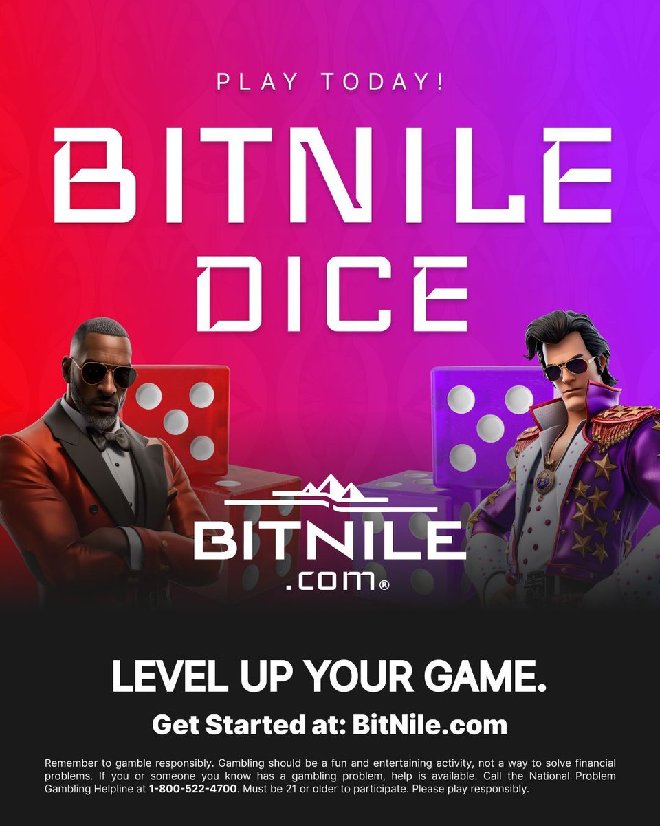 Level up your game with BitNile Dice. Quick rounds, instant action, and simple gameplay that makes it easy to jump in and start having fun.
Play today at BitNile.com