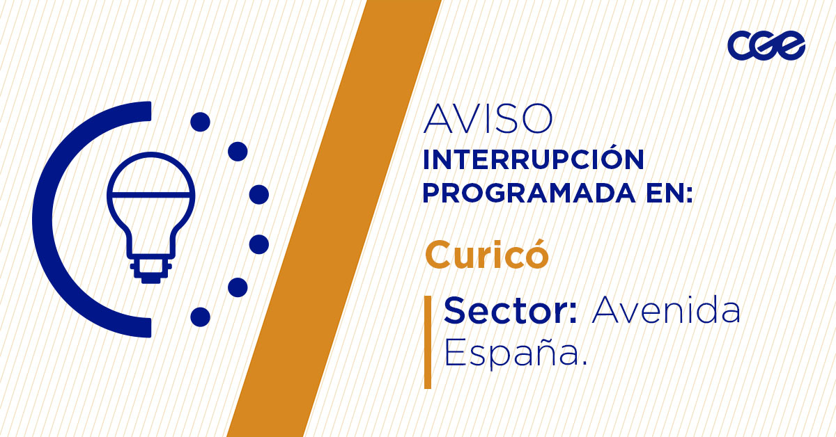CGE_Clientes's tweet image. Para mejorar la calidad del suministro de nuestros clientes de #Curicó, este sábado, entre 08:00 y 12:00 horas, se realizará una #InterrupciónProgramada (sectores en la imagen 👇) debido a trabajos de mejoras. Recuerda desconectar tus artefactos 🔌