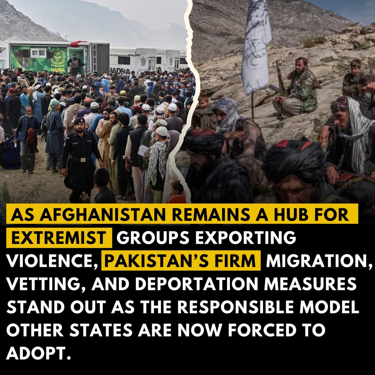 OopsW4262's tweet image. Uncontrolled Afghan migration is emerging as a transnational security risk, from the US to Europe.
Pakistan’s structured screening, border management, and counter-terror vigilance highlight what responsible states must do.
#SecurityAlert #AfghanMigration #Pakistani #Pakistan