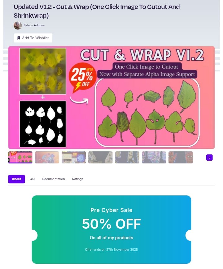 Bala3dVerse's tweet photo. 50% OFF on all of my products on SuperhiveMarket as a Pre Cyber Sale - offer ends today #b3d #blender
https://t.co/hXQHvDPfeY https://t.co/t2evKwms0v