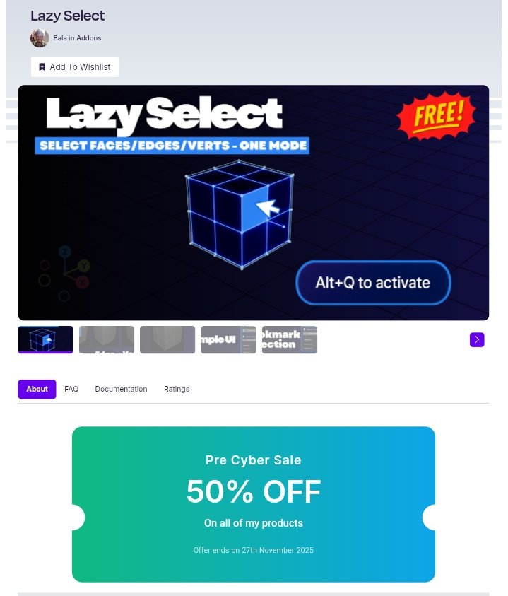 Bala3dVerse's tweet photo. 50% OFF on all of my products on SuperhiveMarket as a Pre Cyber Sale - offer ends today #b3d #blender
https://t.co/hXQHvDPfeY https://t.co/t2evKwms0v
