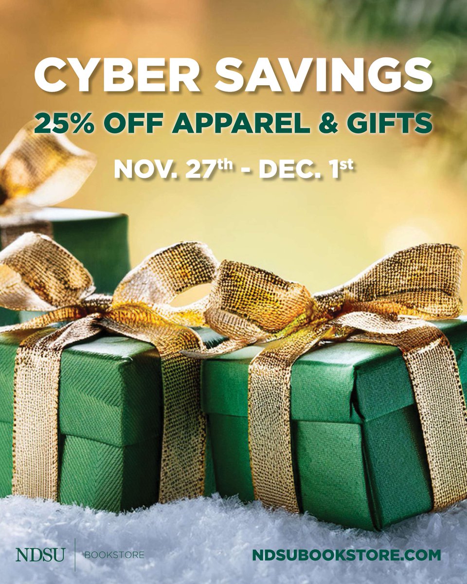 Happy Thanksgiving, Bison Nation! 🤘

To share our gratitude, we're having a CYBER SALE! Get 25% off apparel &amp; gift items online, now through Monday! 💚