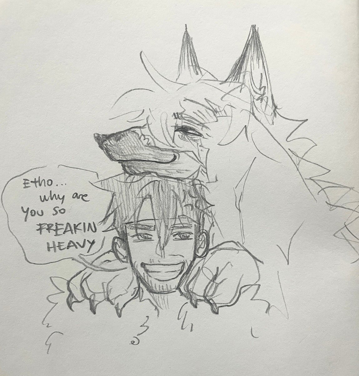 Dog that definitely knows it's too big:

#ethoslabfanart #bdoubleo100fanart