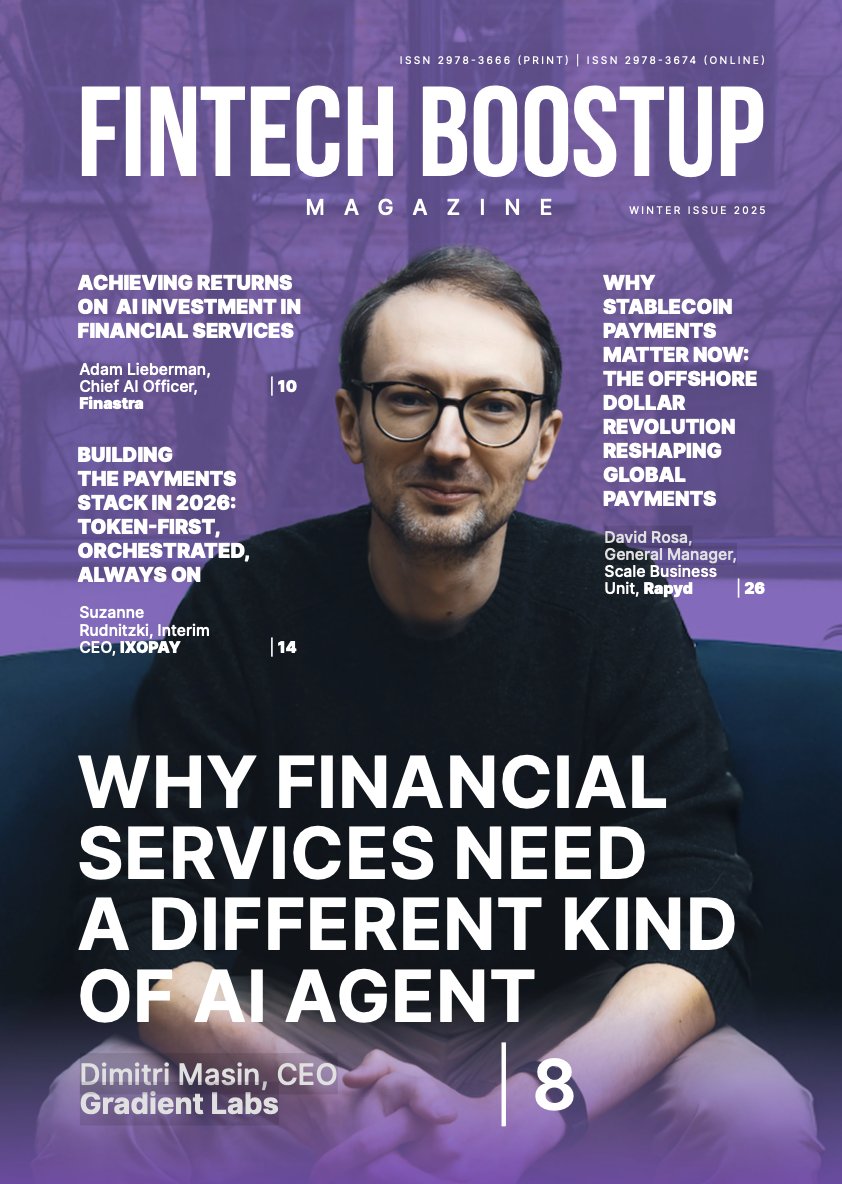FinTechBoostUP's tweet image. 🚀 Winter Issue 2025 of FinTech BoostUp is live!
Contributors:  Dimitri Masin @GradientLabsAI, Adam Lieberman @FinastraFS , Suzanne Rudnitzki @ixopay , David Rosa @RapydGlobal  &amp;amp; more. issuu.com/fintechboostup…
#Fintech #AI #PayTech #RegTech #FinTechConnect