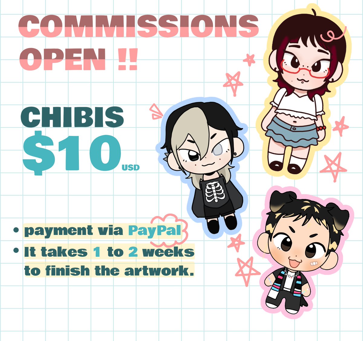 sasturni's tweet photo. ★ ENCOMENDAS ABERTAS | COMMISSIONS OPEN !!

estou abrindo 15 slots para chibis, interessados só me chamar na DM :]

mais informações 👇👇 https://t.co/YXzXVtkQW4