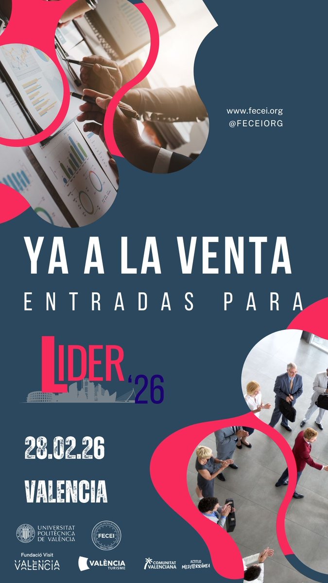 FECEIorg's tweet photo. 🎟 ¡ENTRADAS YA A LA VENTA! Congreso LIDER’26  📷  Valencia, 28 de febrero de 2026 📷 ¡OFERTA LIMITADA! Los 100 primeros tickets : 125 € 📷 Después, precio estándar: 140 € 📷https://t.co/SWYyrk8qXD ➡️ https://t.co/E1znV4fBci