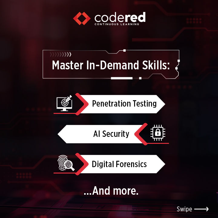 CodeRed_Pro's tweet image. Why rely on one cyber course when you can access 880+? 🚀
Upskill in Pentesting, AI Security, Digital Forensics, Ethical Hacking, and more with a single CodeRed Pro Subscription Plan. bit.ly/48jr9pN
Future-proof your expertise. Stay ahead of threats.🛡️

#Cybersecurity…