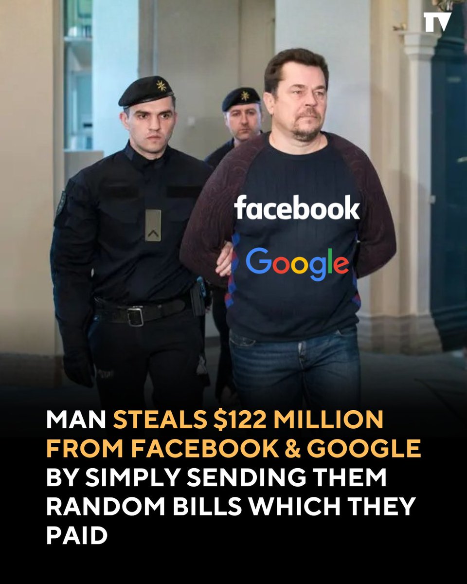 Global_Folder's tweet photo. Between 2013 and 2015, a Lithuanian man executed one of the most audacious financial scams in technology history, successfully stealing a staggering **$122 million** from both Facebook and Google. The criminal posed as a legitimate hardware supplier, exploiting the massive scale of both companies' operations.

The scheme involved absolutely no hacking or complex computer code; instead, the scammer relied purely on masterful **social engineering** and human error. He systematically forged documents and sent fake invoices directly to both companies' finance departments, which were subsequently processed and paid without adequate verification.

This high-profile case serves as a blunt reminder that even trillion-dollar corporations are vulnerable to the simplest cons. It underscores the critical importance of staying alert and verifying every single financial transaction, proving that human factors often remain the biggest security risk.