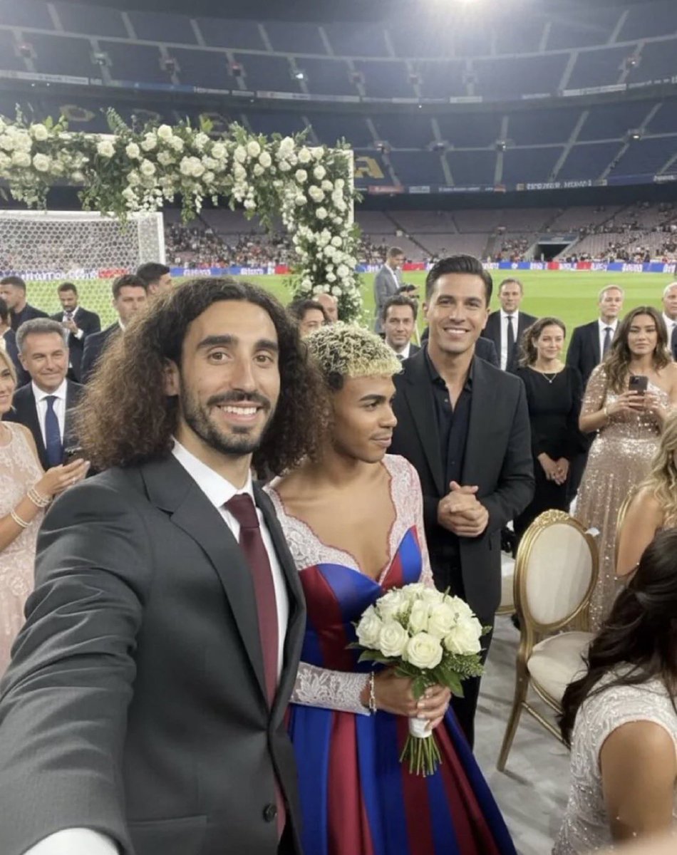 TrollFootball's tweet photo. The wedding at Camp Nou to help Barça pay his wife’s salary. https://t.co/rMnsKLmAfd