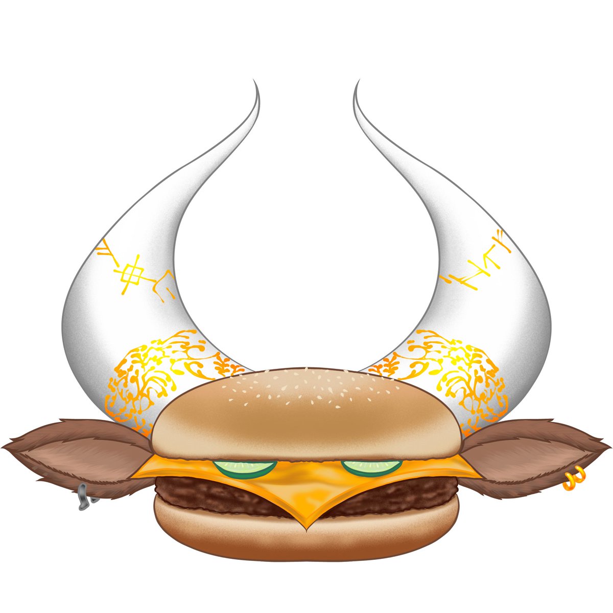 LKiwi483's tweet photo. I was practicing spells yesterday and turned @Toro_Yuma into a burger! Oopsie! (I don't know how to turn him back.....) #Yumillus 
Artist: @kutsuki_lilium 💙💙 https://t.co/tX0sQIcR50