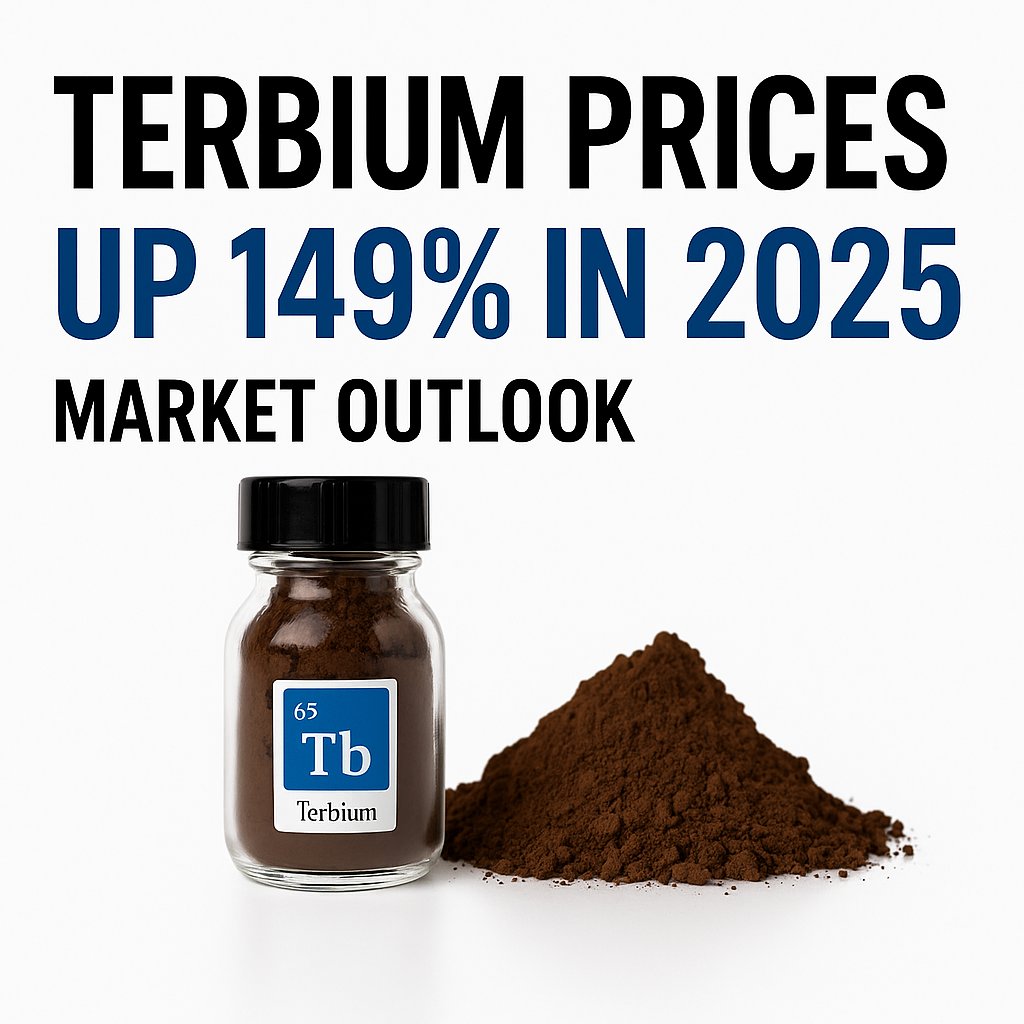 MetalsInvest's tweet photo. Terbium is up 149% this year. Heavy rare earth markets are tightening fast, and we’ve just released a full market update on what to expect next:
https://t.co/BxqmuHrQM6 https://t.co/Bxxzk3JwjO