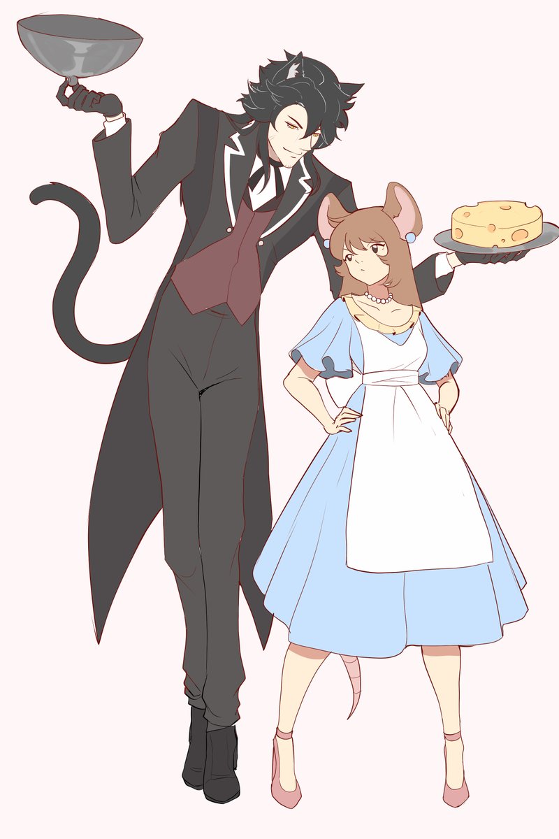 a butler cat and a guest rat