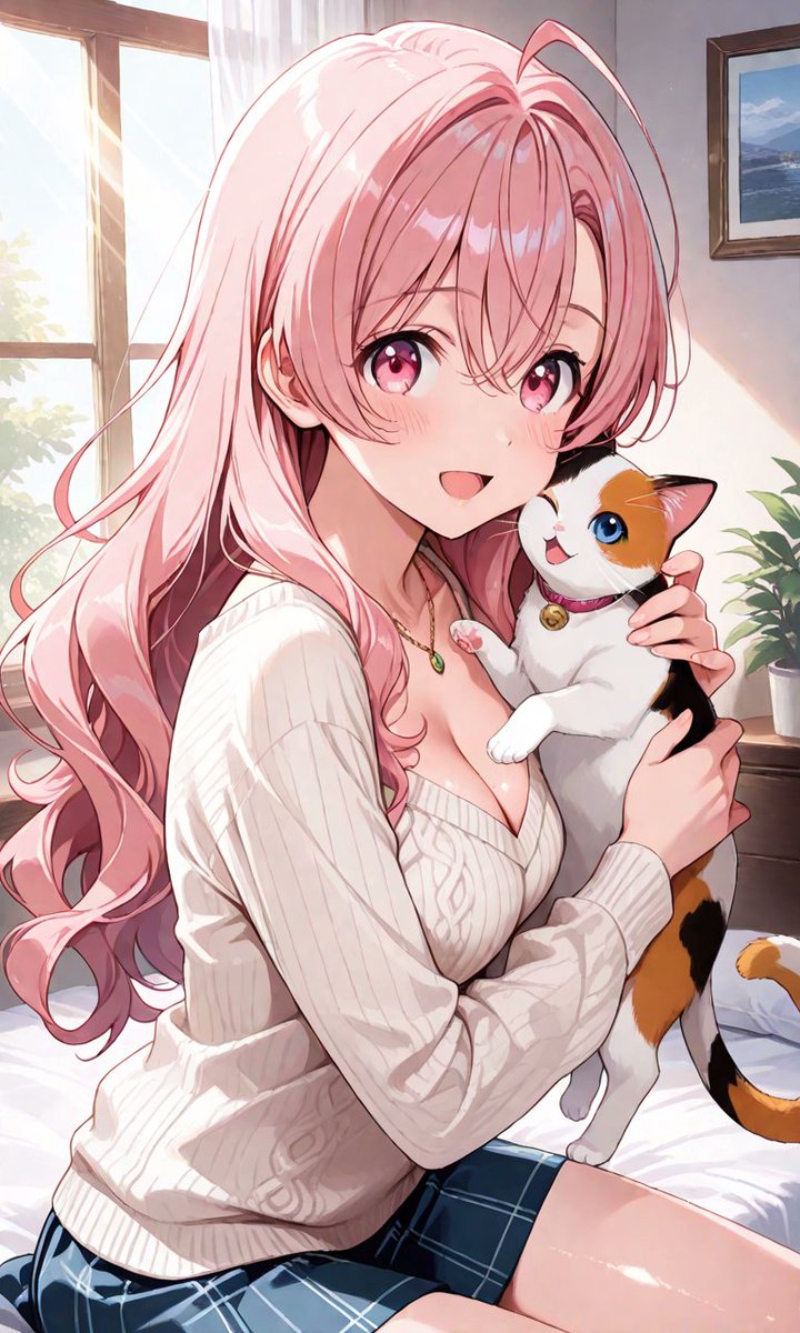 桜「今、お友達からねこちゃんを預かってるの😆✨ このコ、人懐っこく