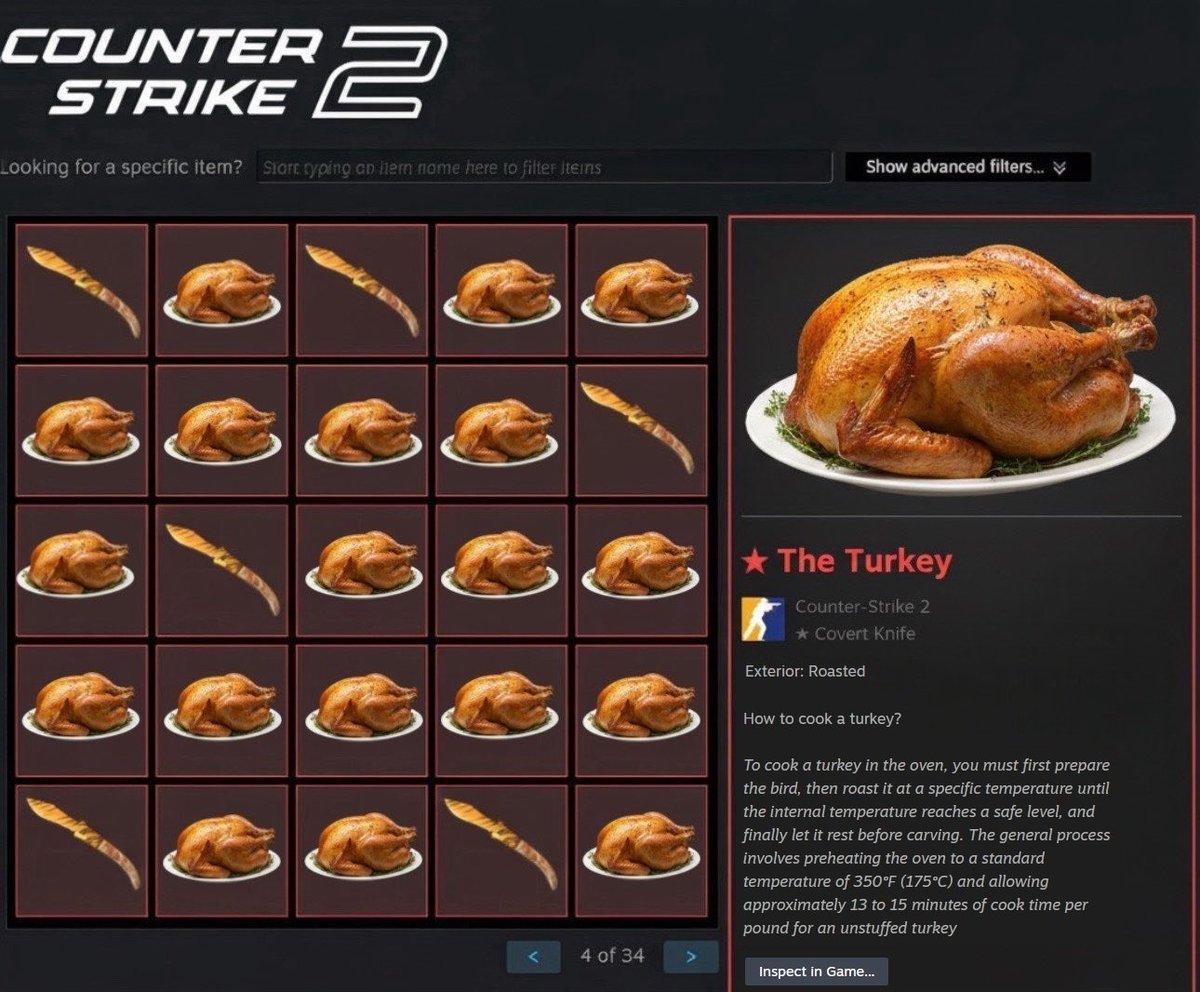 CSGORoll's tweet image. Happy Thanksgiving! 🦃

🔁 + Tag the person you want to see get blessed 🙏