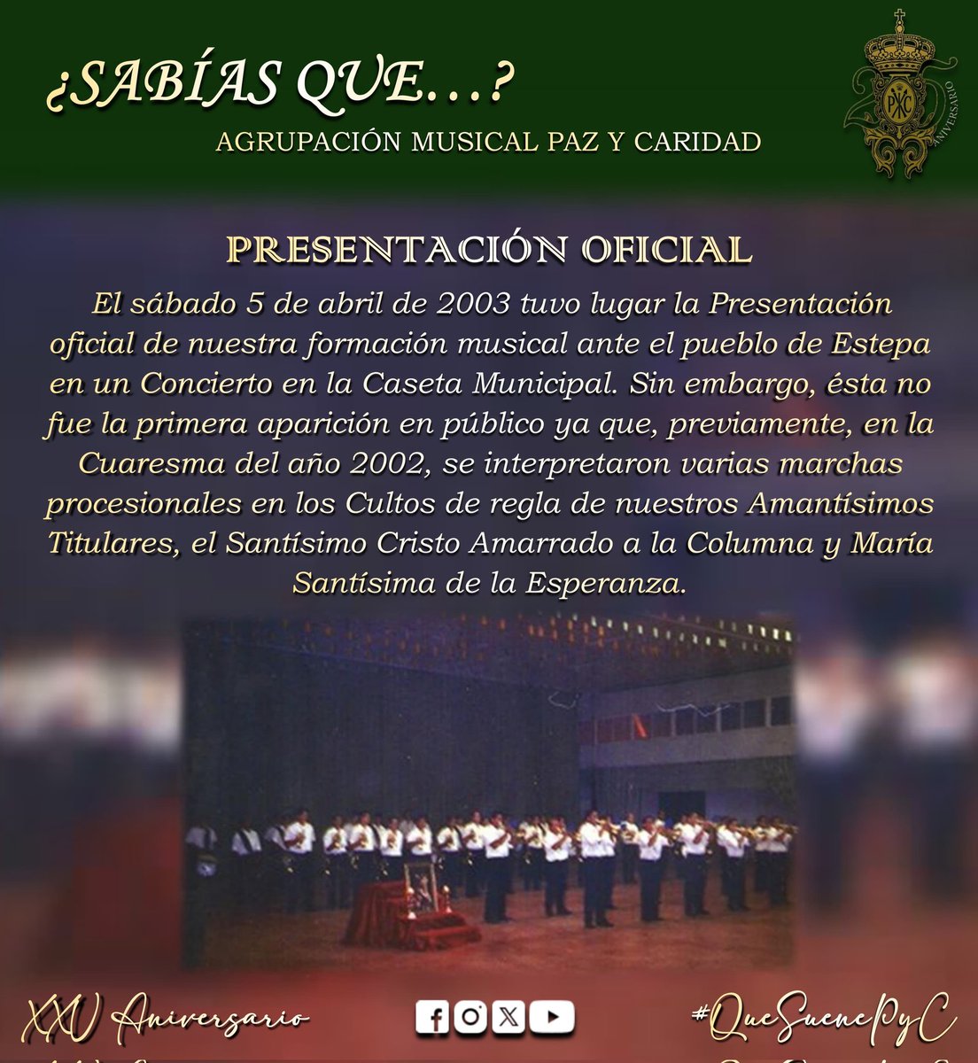 𝐒𝐀𝐁𝐈𝐀𝐒 𝐐𝐔𝐄... | PRESENTACIÓN OFICIAL

#SabíasQue...
#XXVAniversario
#QueSuenePYC💚